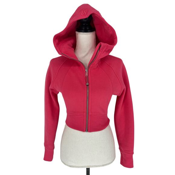 Lululemon Scuba Full Zip Cropped Hoodie in Lip Gloss - Picture 4 of 12